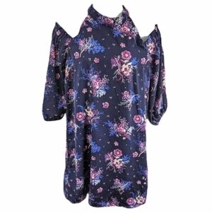 Skies are Blue Cold Shoulder Halter Shift Dress XS